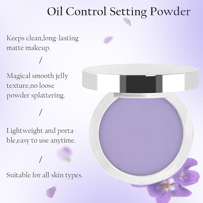 Lavender Matte Setting Powder, Oil Control Smooths Facial (Purple, 0.) 38oz