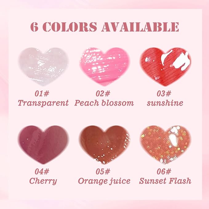 Yasovigi 6 Colors Lip Oil Lip Stain, Watery Yasovigi