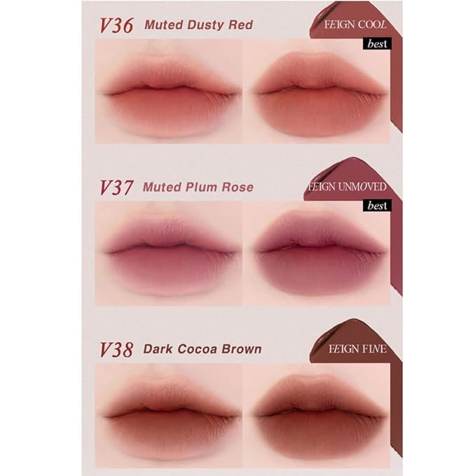 BBIA Last Velvet Tint - Soft & Creamy Matte Finish Lip Stain, Blur Effect with Velvety Texture, Long-Lasting, High Pigment, Lightweight, Non-Drying, Vegan, Korean Lip Makeup (V38 FEIGN FINE)