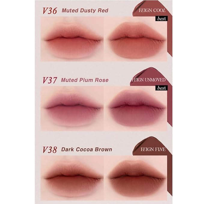 BBIA Last Velvet Tint - Soft & Creamy Matte Finish Lip Stain, Blur Effect with Velvety Texture, Long-Lasting, High Pigment, Lightweight, Non-Drying, Vegan, Korean Lip Makeup (V34 FEIGN CALM)