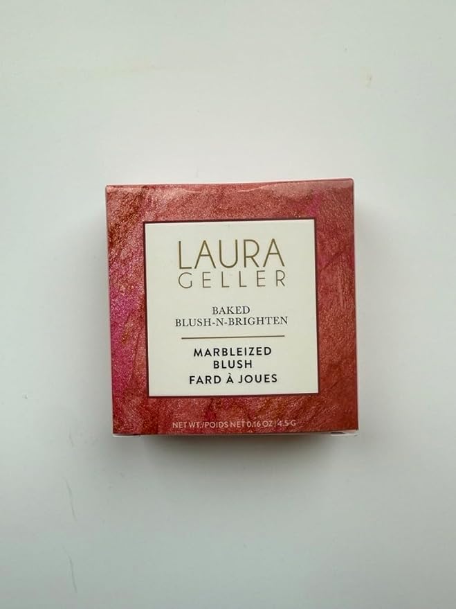 LAURA GELLER NEW YORK Baked Blush-n-Brighten Marbleized Blush for Cheeks - Ethereal Rose - Natural Finish - Buildable Color