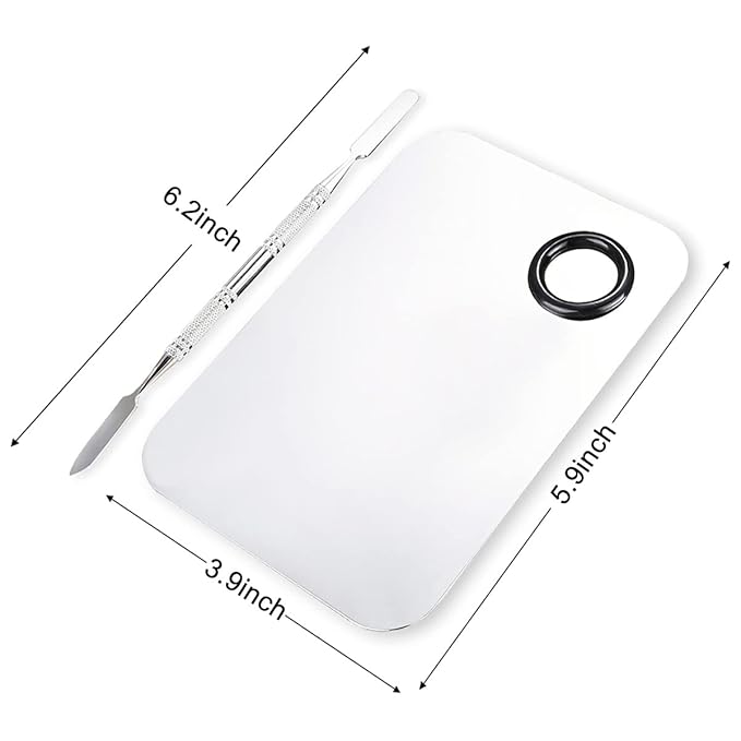 2 Pcs Makeup Mixing Palette, Upgrad Stainless Steel
