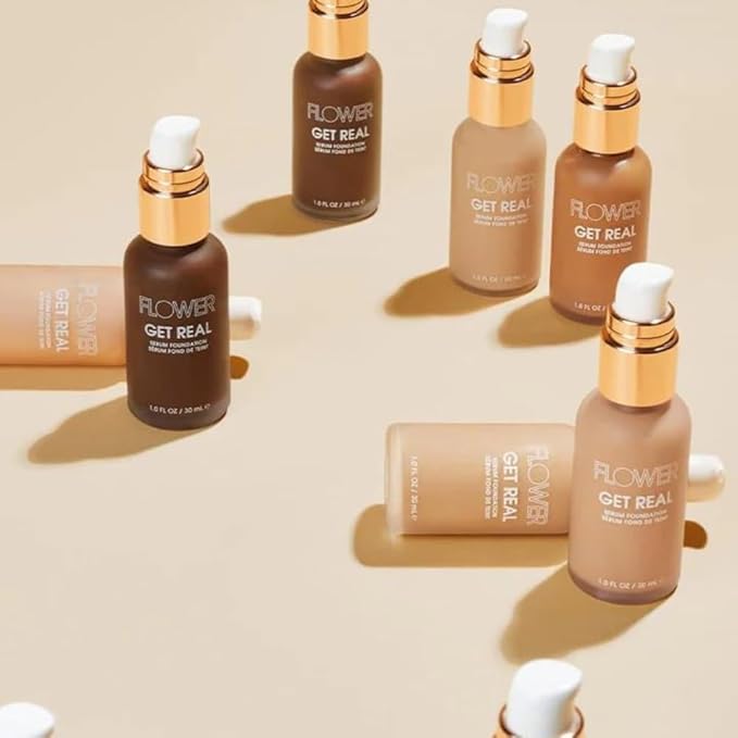 FLOWER Beauty Get Real Serum Foundation - Chocolate of 3)