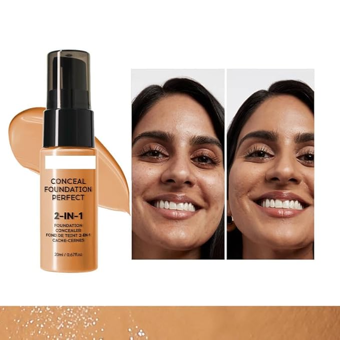 6 Colors Liquid Foundation Long-Lasting,Poreless Liquid Oil Concealer