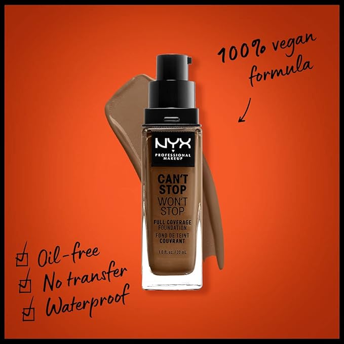 NYX PROFESSIONAL MAKEUP Can't Stop Won't Stop Foundation, Deep Sable
