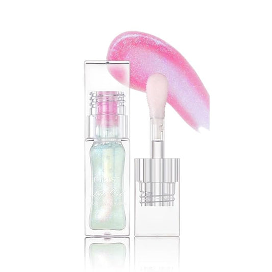 Hydrating Lip Gloss Transparent Lip Care,Magic Color Changing Moisturizing Lip Glow Oil Plumping Glimmer Glow Lipstick, Long Lasting Non-sticky Fresh Texture Lip Oil(Q2394-4#Change Color)