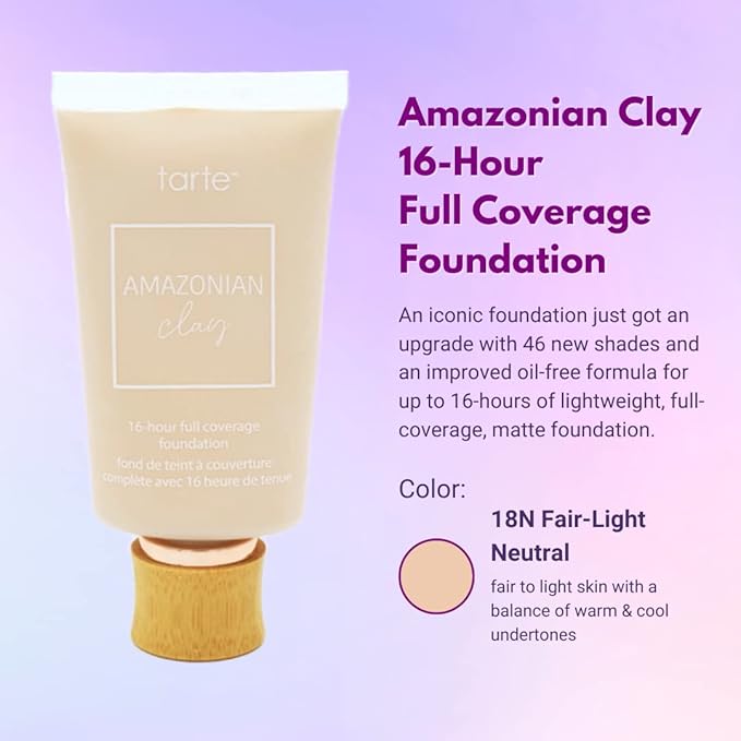 tarte Amazonian Clay 16-Hour Full Coverage Foundation 18N