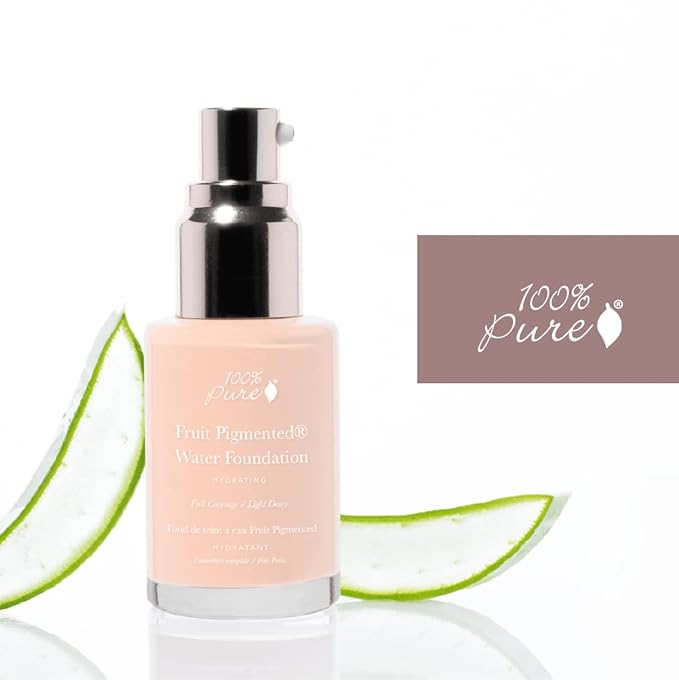 100% PURE Water Foundation Full Coverage Hydrating Makeup, Fl Oz