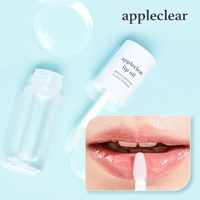 NOONI Korean Hydrating Lip Oil - Appleclear | Long-Lasting, Moisturizing, Plumping, Revitalizing for Dry Lips, Waterproof, No Peel Off, Hydrating, Nourishing Crystal Clear, 0.12 FL Oz