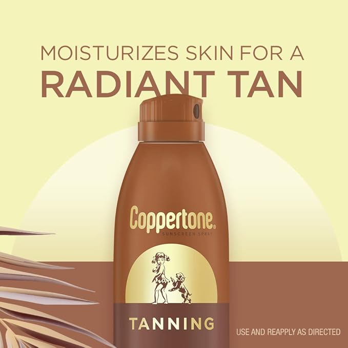 Coppertone Tanning Sunscreen Spray, SPF 15 Broad Spectrum Tanning Sunscreen, Water Resistant Sunscreen, 5.5 Oz, Pack of 3