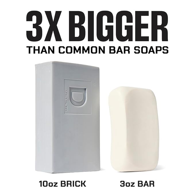 Duke Cannon Supply Co. Big Brick of Soap Bar for Men Gun Smoke (Wood, Bourbon & Leather) Multi-Pack - Superior Grade, Extra Large, Masculine Scents, All Skin Types, Paraben-Free, 10 oz (3 Pack)