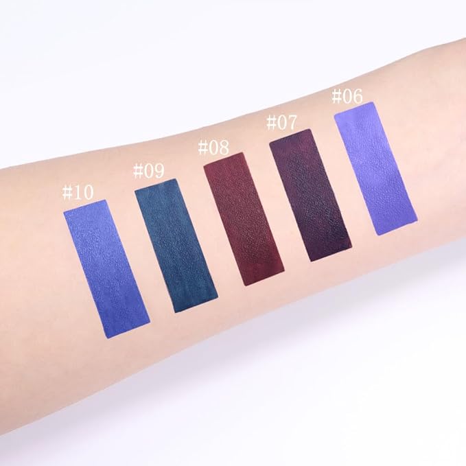 AMY'S DIARY Matte Plum Liquid Lipstick 5Pcs Sets,24-hour Lipstick Deep Purple Red Green Plum blue Lip Stain 24 Smudge Waterproof for Women (Set02)