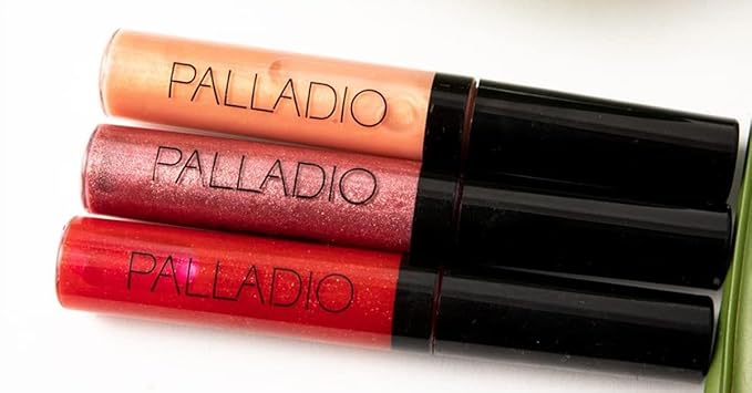 Palladio Lip Gloss, Pink Candy, Non-Sticky Lip Gloss, Contains Vitamin E and Aloe, Offers Intense Color and Moisturization, Minimizes Lip Wrinkles, Softens Lips with Beautiful Shiny Finish