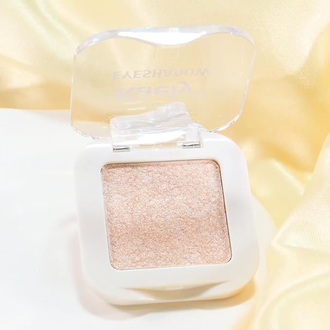 Kaely Pressed Single Eyeshadow Makeup, Pearl White Glitter Highly Pigmented Monochrome Eye Shadow Palette, Waterproof Neutral Powde Mini Eyeshadow, sombras para ojos, Lightweight Blendable, 12