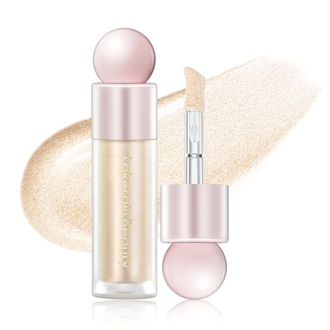 Liquid Highlighter Makeup, Natural Silky Shimmer Finish Liquid Gold Shimmer)