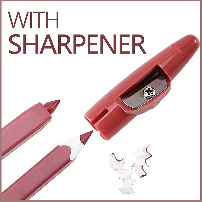 Matte Lip Liner Pencil,Highly Pigmented Retractable Lip Crayon,All Pencil,Highly
