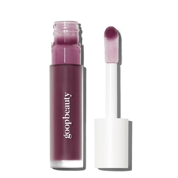 goop Beauty Hydra-Barrier Gel Gloss | Hydrating Lip Gloss to Moisturize & Plump Lips | Hyaluronic Acid & Vitamin E | Fig - Sheer Aubergine | 0.13 oz