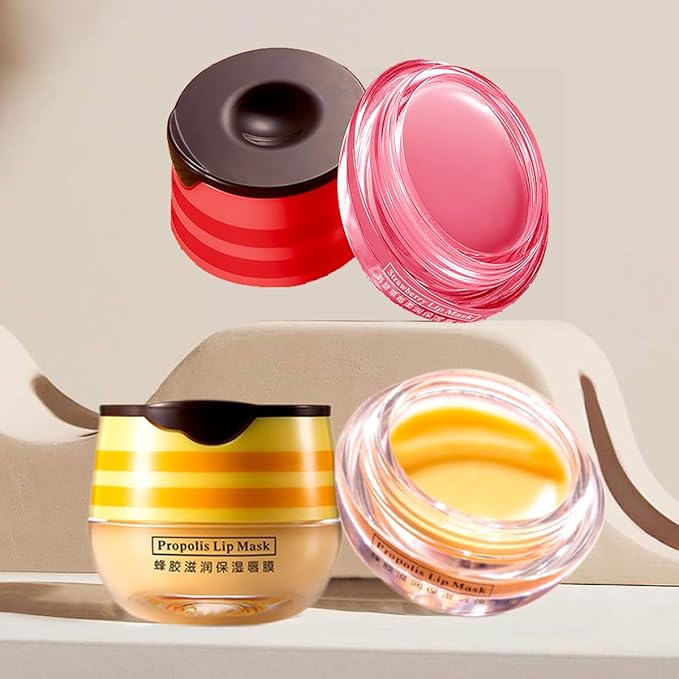 2 Pcs Lip Balm Honey Pot,Honey Wrinkle