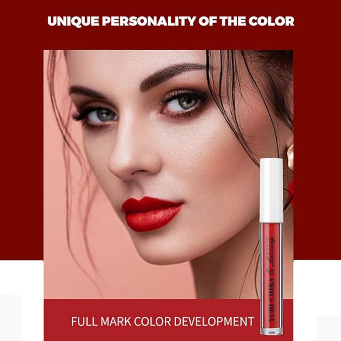 6 Color Set Matte Finish Velvet Lip Stain,Waterproof Gloss,Highly