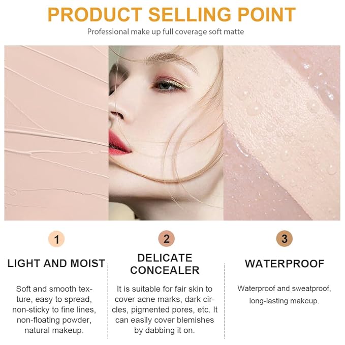 Kaely Pot Concealer Set,under Eye for Conceals Dark IVORY WHITE