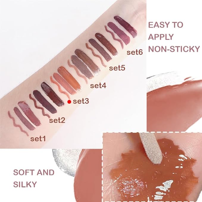 3-in-1Beige Nude Matte Lip Stain Kit | Waterproof Lip Liner + Hydrating Matte Lip Gloss + Nourishing Lip Oil | Long Lasting Plumping to Create Perfect Lip Makeup.03#