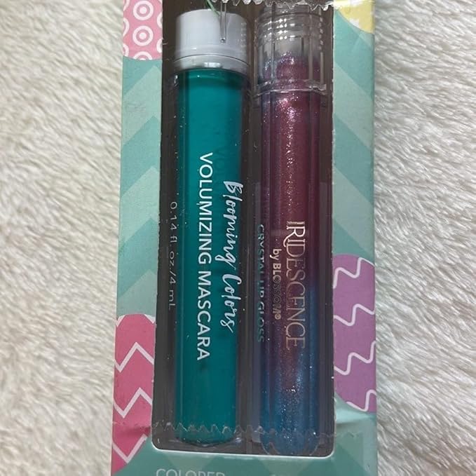 Blossom Liquid Volumizing Water Resistant Color Mascara, Iridescence Watermelon Flavored Glitter Shimmer Sparkle Crystal Lip Gloss, 0.22 fl. oz, 2 pack, Lilac Lashes Purple/Ombre Lavender Tourmaline Dream'