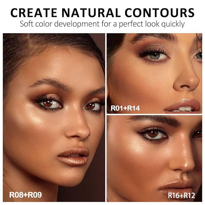 Professional Light Medium Brown Contour Highlight Palette,Multiple Full