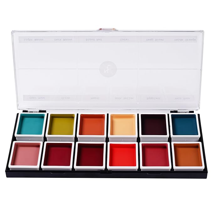 12-Color Complexion Alcohol-Activated Palette, Professional Quick Drying Waterproof