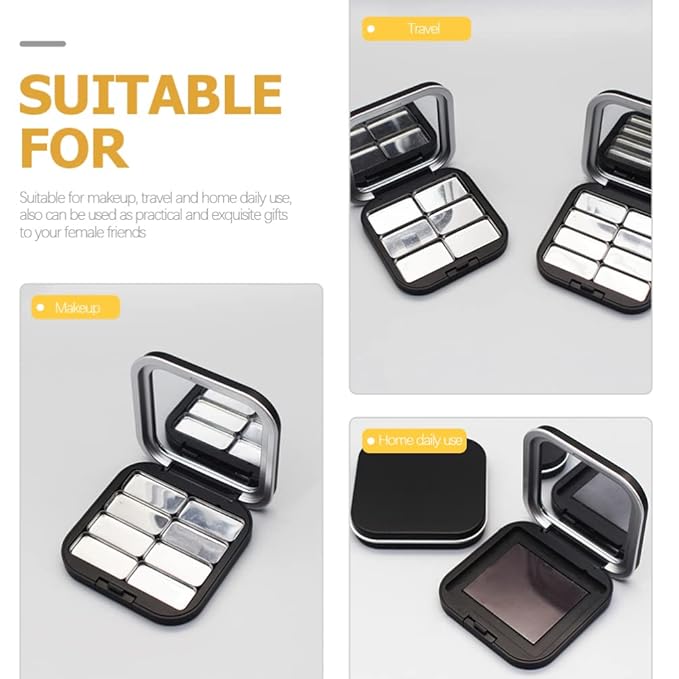 2pcs Empty Magnetic Eyeshadow Palette, Small Makeup Palette