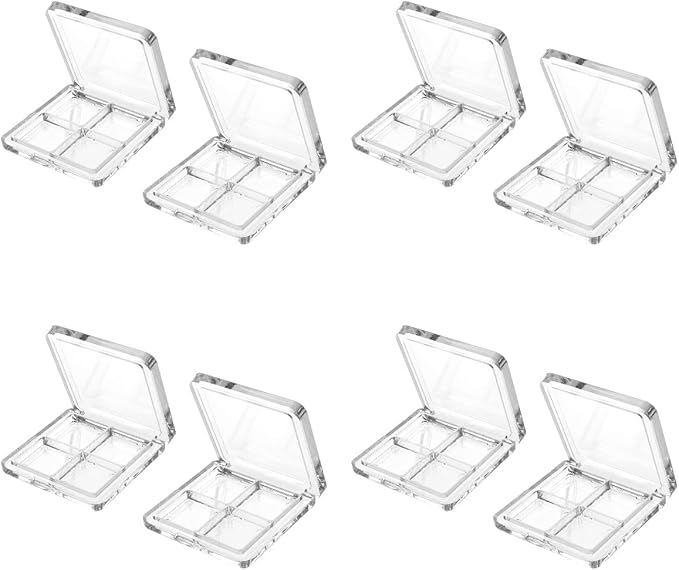 Beaupretty 8 Pieces Empty Eyeshadow Pallet 4 Grids