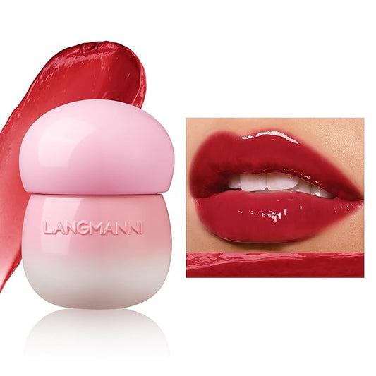 LANGMANNI Pudding Glow Lip Balm | Velvet-Smooth Lip Gloss for Nourished, Glowing Lips | Hydrating, Non-Sticky Glossy Tinted Lip Balm Makeup 0.28 Oz (#5, 1)