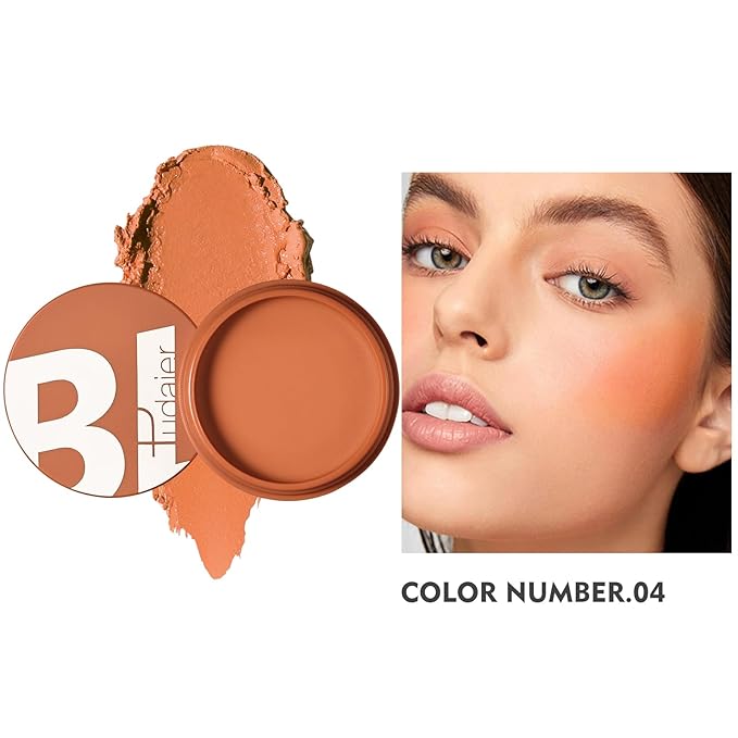 Matte Cream Blush, 9 Colors Lightweight, Long Lasting, Cheeks (04)