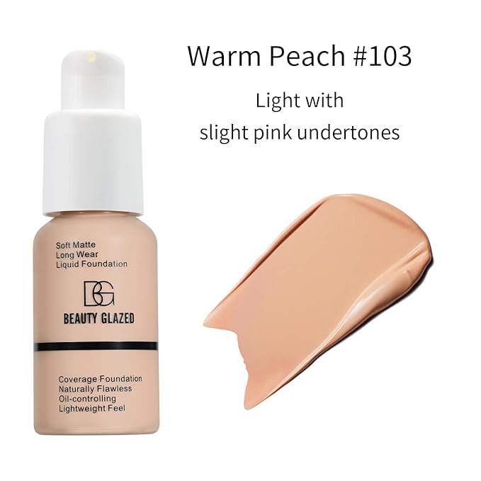 Beauty Glazed Soft Matte Silky Full Coverage Liquid Warm Peach)