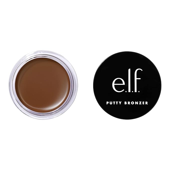 e.l.f. Putty Bronzer, Creamy & Highly Pigmented Formula, Creates a Long-Lasting Bronzed Glow, Infused with Argan Oil & Vitamin E, Sun Kissed, 0.35 Oz