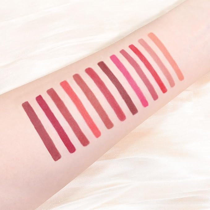 12 Pcs Natural Nude Brown Beige Colors Lip Beige