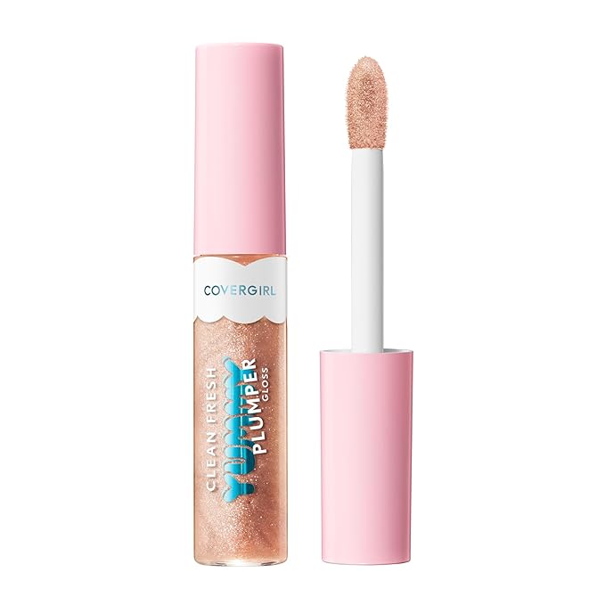 Covergirl Clean Fresh Yummy Plumper Lip Gloss, 740 Blingtastic, Shiny, Vegan Formula, Easy to Apply, Minty Flavor, 0.33oz