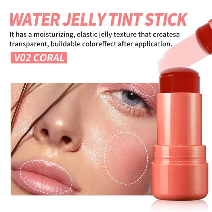 Jelly Blush Stick, Water Jelly Tint Makeup, Sheer Stain Makeup