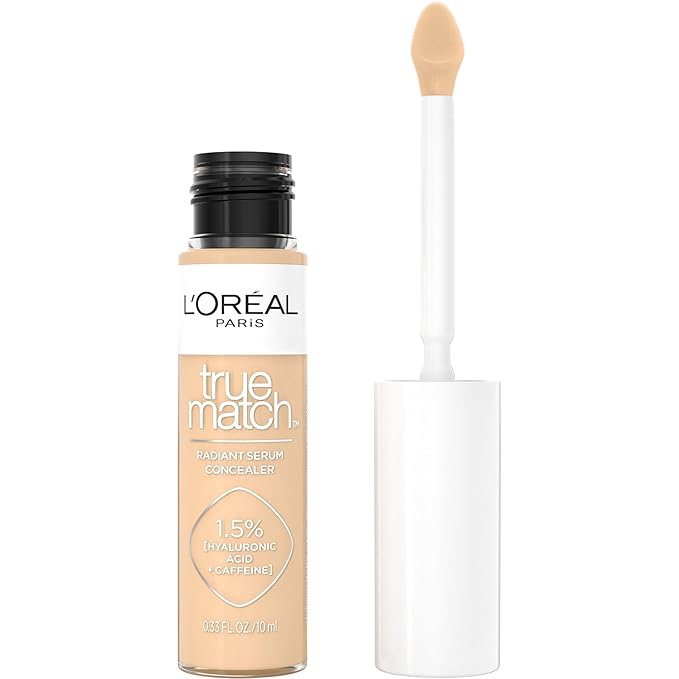 L’Oréal Paris True Match Radiant Serum Concealer, Brightening Caffeine, W4, 0.33 Oz