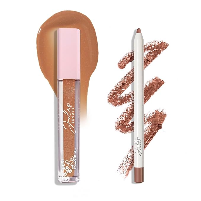 Julep So Plush Plumping Lip Gloss - Not Sorry - High-Shine Hydrating Lightweight Lip Color - Non-Sticky Formula - Vitamin E Soothes and Repairs Lips and With a Trace Creamy Lip Liner, Sweet Truffle