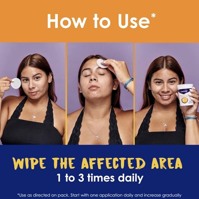 Clearasil Acne Treatment Facial Cleansing Pads, Stubborn Acne Control 5-in-1 Daily Pads, 90 Pads (Pack of 3)