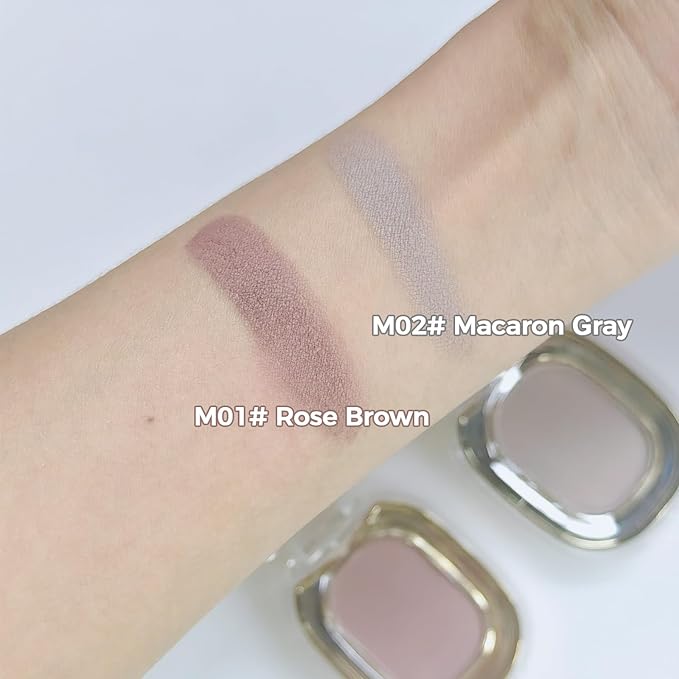 Erinde Single Light Grey Matte Eyeshadow Palette, High Pigment, Long Lasting, Intense Color, Neutral Nudes Naked Matte Pressed Powder Eye Shadow Palette