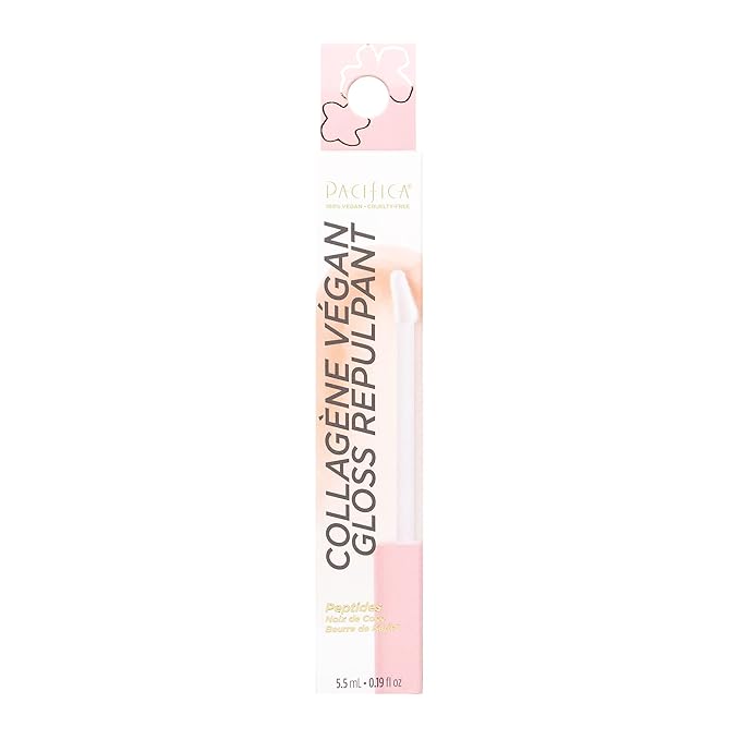 Pacifica Beauty, Vegan Collagen Lip Plumping Gloss, Youthful Plump Lips, Vitamin E, Peptides, & Shea Butter, Shimmer + Shine, Doe Tip Applicator, Vegan + Cruelty Free