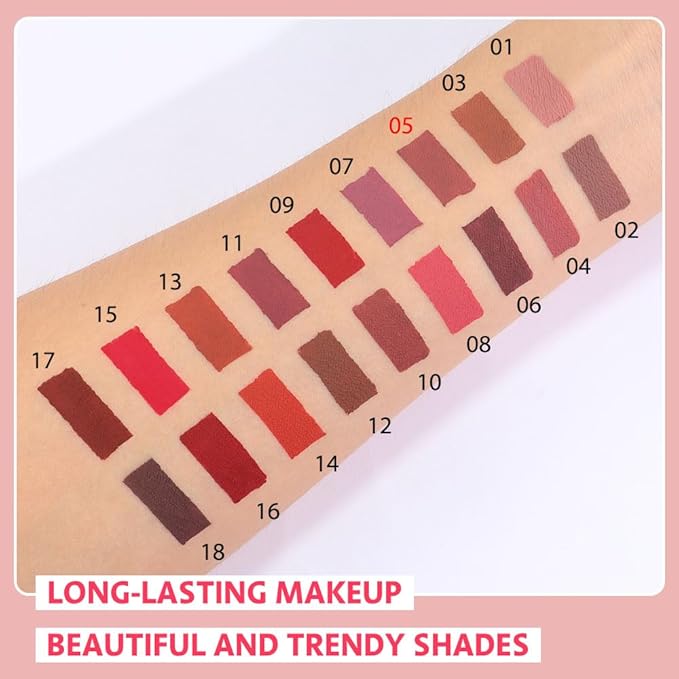 Matte Liquid Lipstick,Brown Purple Liquid Lip Stains, Long Lasting Waterproof Lip Gloss Makeup, Velvet Non-Stick Cup Lips Stain X-05#