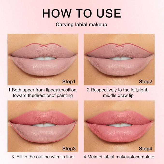 12 Pcs Natural Nude Brown Beige Colors Lip Beige