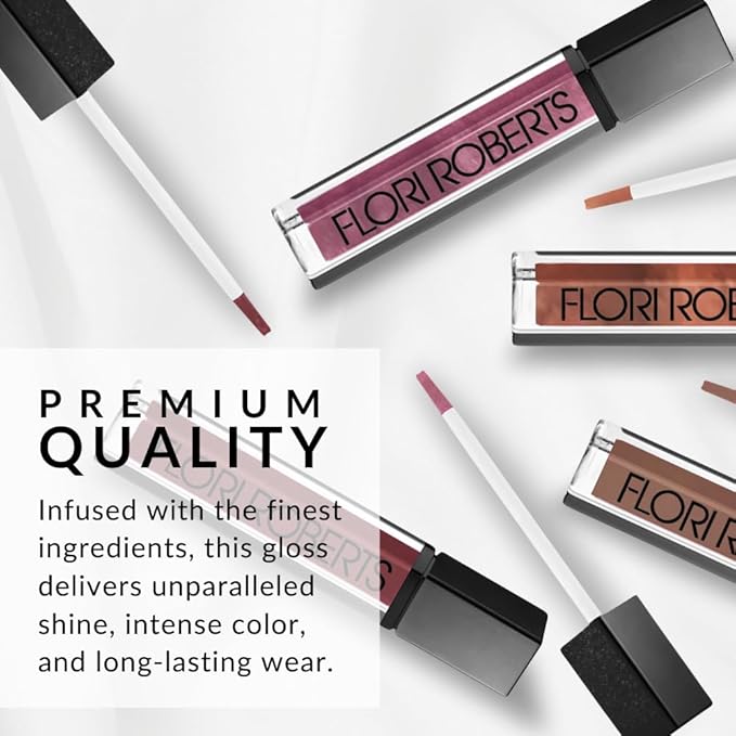 Flori Roberts Mineral Base Lip Shine, Vibrant Lip Gloss Makeup for Women of Color or Deeper Skin Tones, Non-Sticky, Long Wear High Shine Finish
