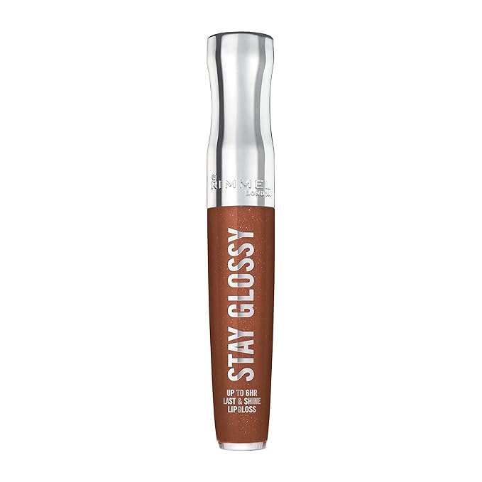 Rimmel London Stay Glossy, 455 Penny To My Name, Lip Gloss, Non-Sticky, Color and Shine, Up To 6-Hour Wear, Precise Applicator, 0.18oz