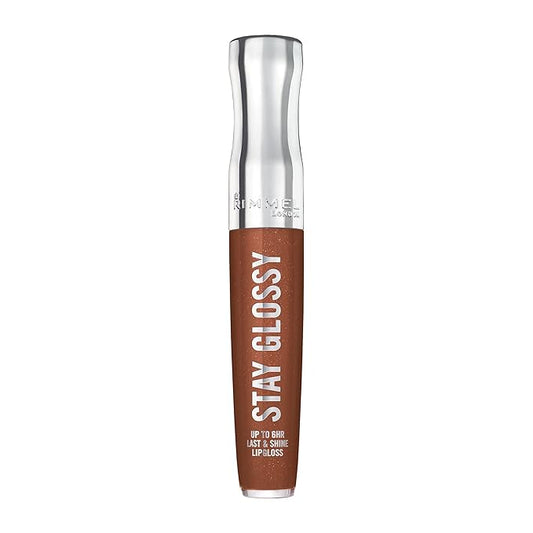 Rimmel London Stay Glossy, 455 Penny To My Name, Lip Gloss, Non-Sticky, Color and Shine, Up To 6-Hour Wear, Precise Applicator, 0.18oz
