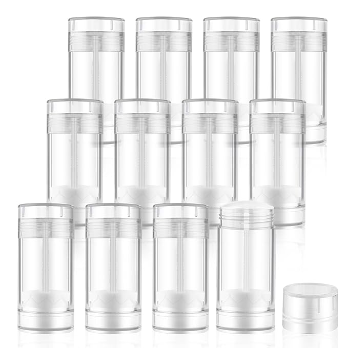12 Pieces 15g Clear Plastic Deodorant Tubes,Lipstick