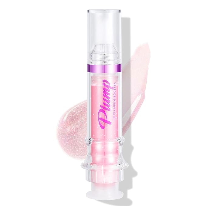 Korean Clear Lip Oil Gloss for Women,Ultra-Hydrating Lip Glow Oil with Chili Extract，Nourishing Lip Oil Tinted,Lip Plumping Booster,Fuller Lips Instantly - 02 Baby Pink