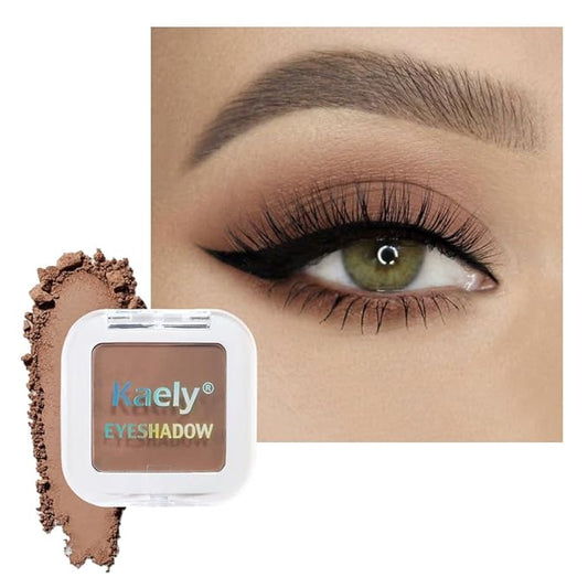 Kaely Pressed Single Eyeshadow Makeup, Rosy Brown Matte Highly Pigmented Monochrome Eye Shadow Palette, Waterproof Neutral Powde Mini Eyeshadow, sombras para ojos, Lightweight Blendable, 14